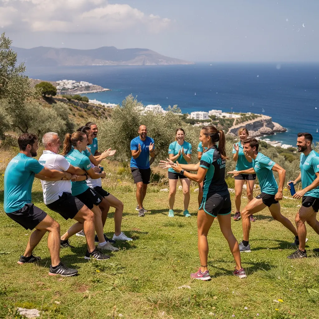 Παιδιά που παίζουν παραδοσιακά παιχνίδια και απολαμβάνουν τη φυσική δραστηριότητα.